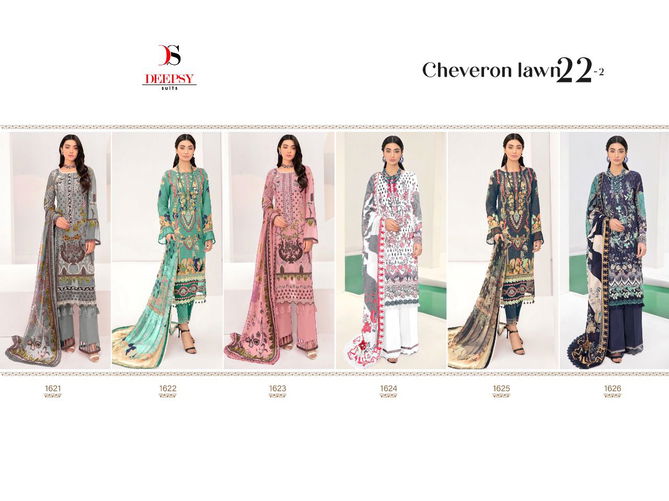 Deepsy Cheveron Lawn 22 Vol 2 Fancy Wear Cotton Embroidery Pakistani Salwar Kameez Collection